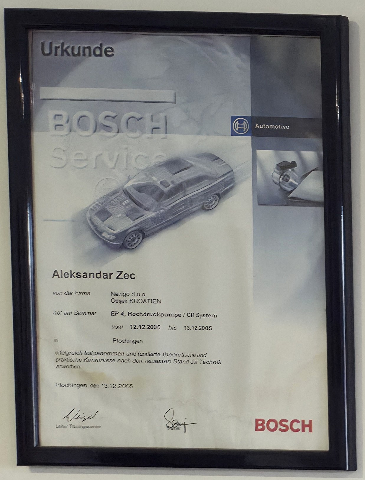 Bosch certifikat i stručno usavršavanje 1