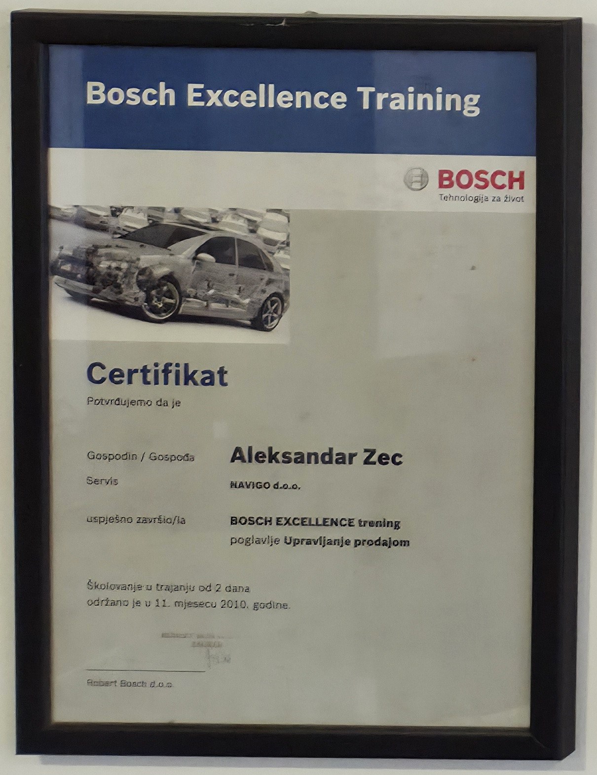 Bosch certifikat i stručno usavršavanje 7